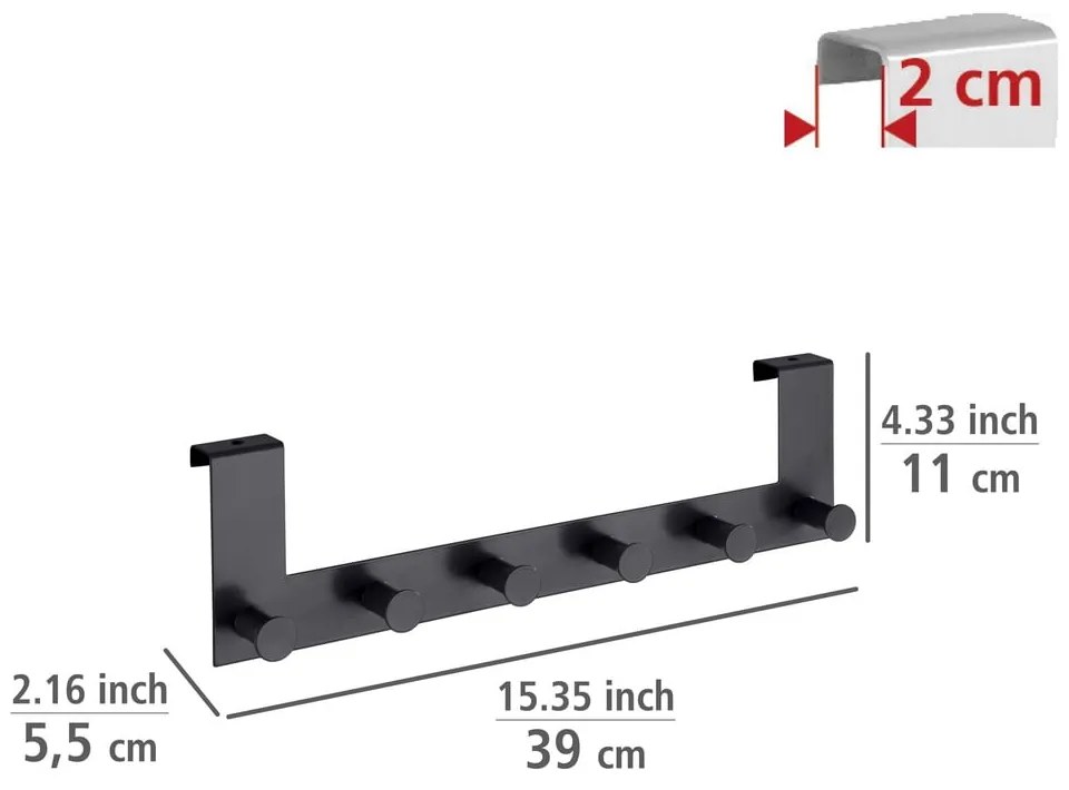 Fekete fém ajtófogas 39 cm Celano – Wenko