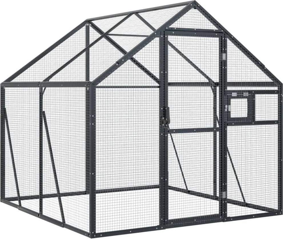 vidaXL antracit alumínium madárház 1,79 x 2 x 1,85 m