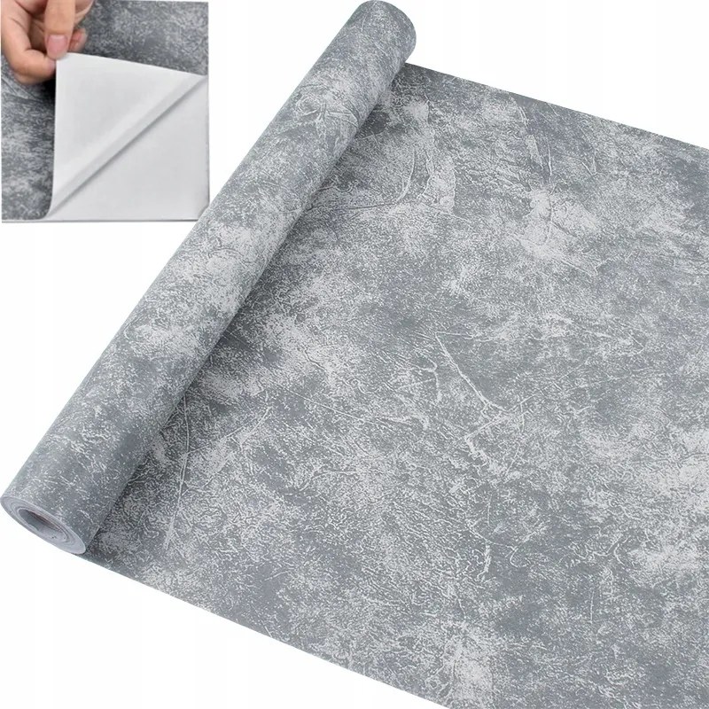 Öntapadós Tapéta Beton Vakolat 3D Hatás Vinil Furnér 45cm x 10m