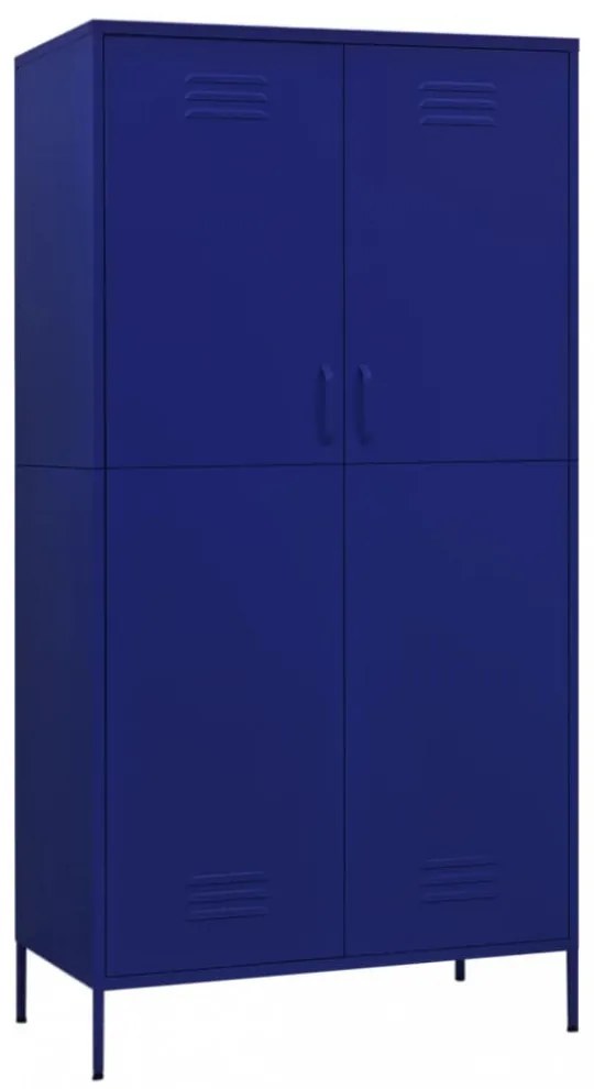 tengerészkék acél ruhásszekrény 90 x 50 x 180 cm