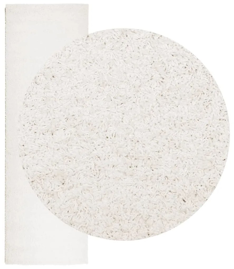 PAMPLONA krémszínű magas szálú bolyhos modern szőnyeg 80x250 cm