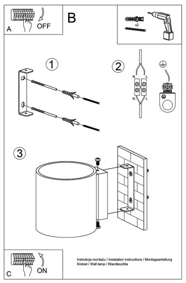Sollux SL.0566 - ORBIS 1 fali lámpa 1xG9/40W/230V antracit