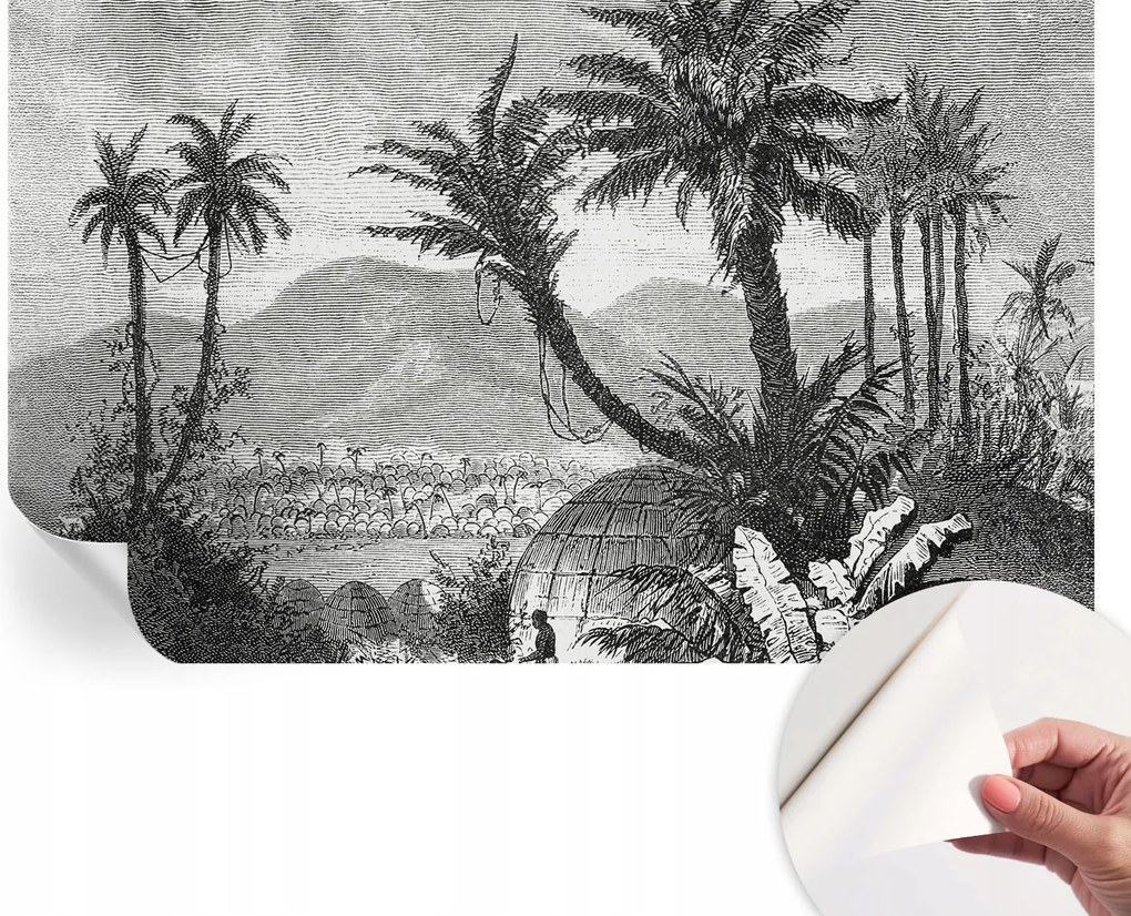 Design fali fotótapéta Öntapadós Trópusi oázis 416x254 cm