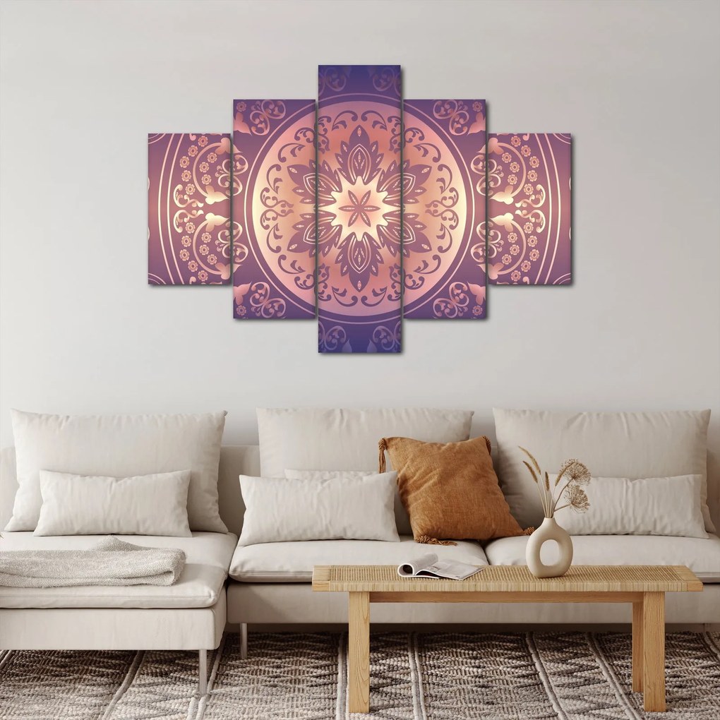 Kép - Mandala lila színátmeneten (150x105 cm)