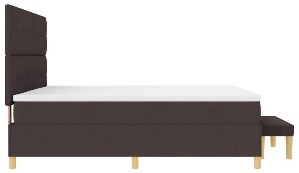 Box Spring Ágy Matraccal és Pad Dark Brown 200x200 cm Szövet