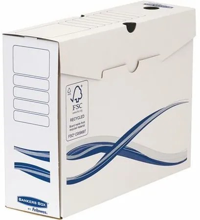 Archiválódoboz, A4+, 100 mm, FELLOWES Bankers Box Basic, kék-fehér (IFW4460203)