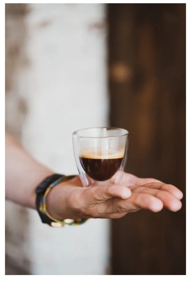 Üveg eszpresszó-duplafalú bögre szett 2 db-os 80 ml Amo – Vialli Design