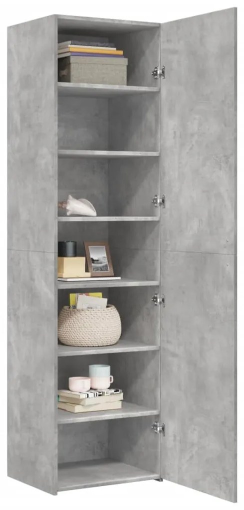 vidaXL betonszürke szerelt fa magasszekrény 50x42,5x185 cm