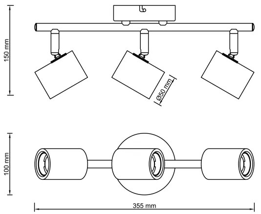 Brilliant - KERRY spotlámpa 3xE27/40W/230V fekete/bambusz