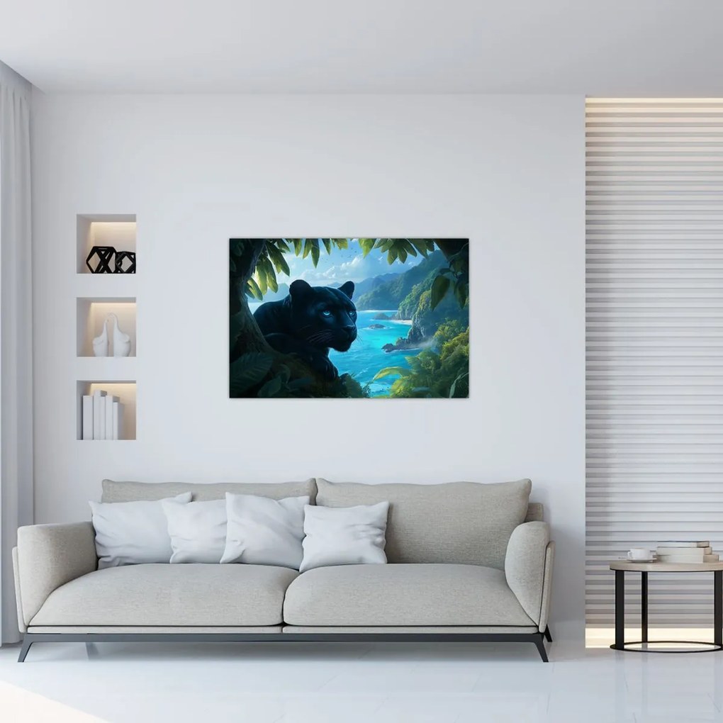 Kép - Fekete párduc a dzsungelben (90x60 cm)