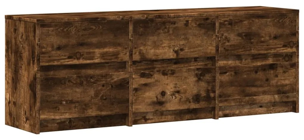 füstös tölgy színű szerelt fa LED-es TV-szekrény 140x34x50 cm