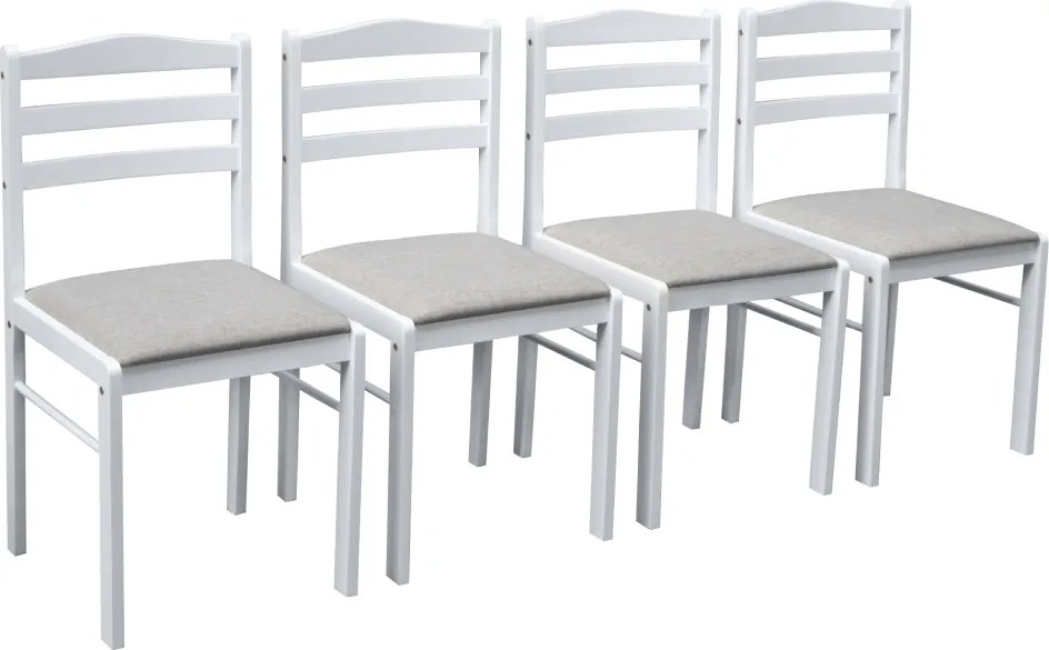 Étkezőgarnitúra 1+4, fehér/bézsesszürke, SOMIN