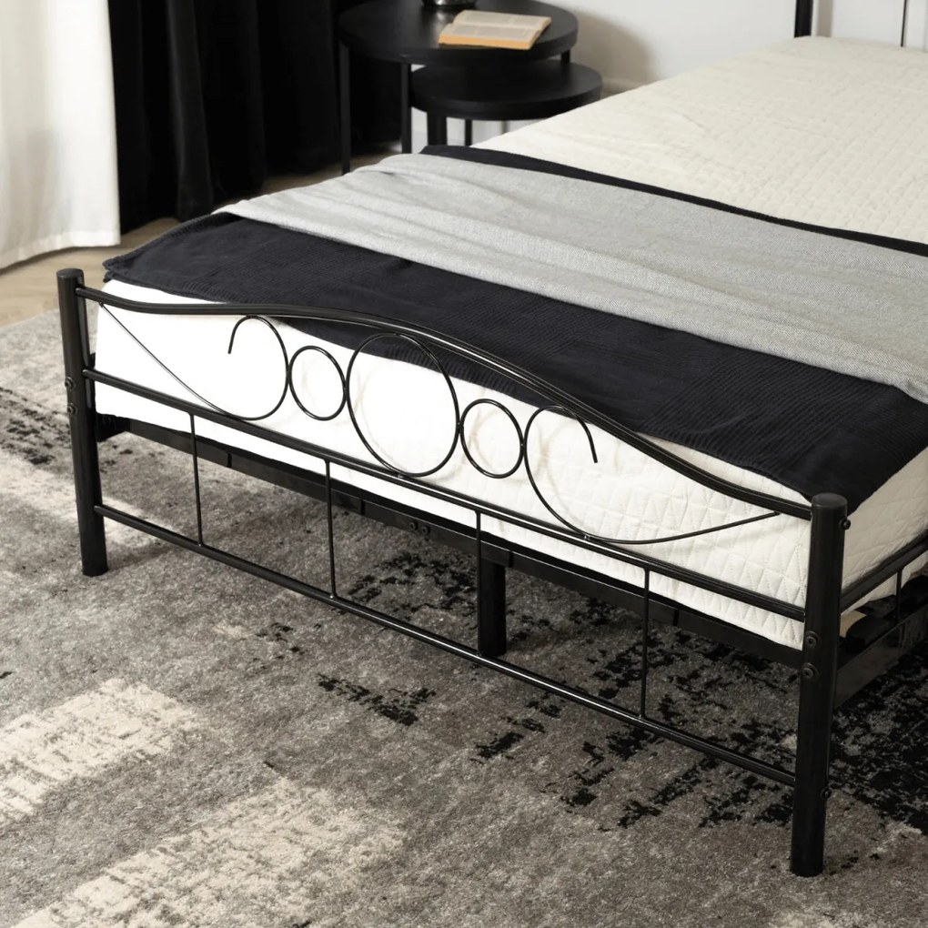 Fekete fém ágykeret 120x200 cm GRIFFIN