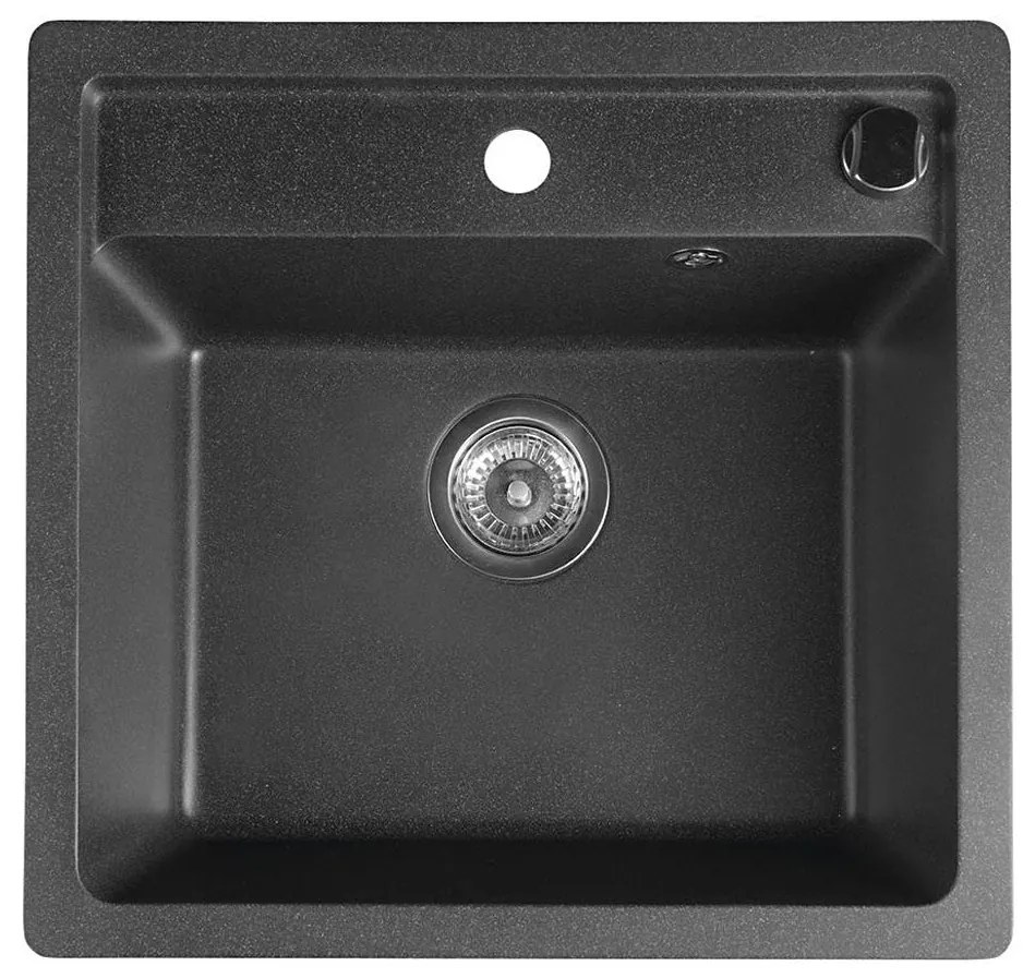 Sapho - Konyhai mosogató 53x50 cm gránit/fekete