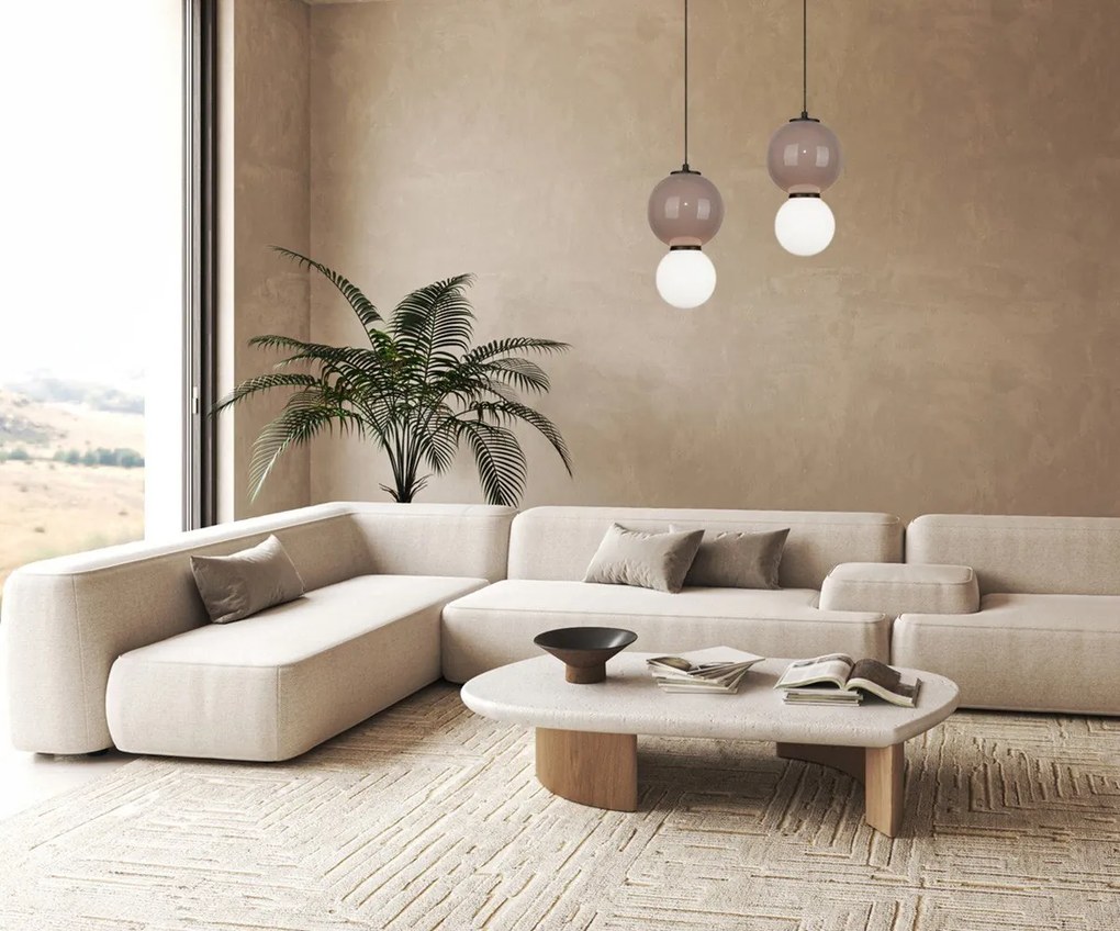 Italux modern függeszték pieve bézs matt fehér barna opál itxpnd-95221-1s-br