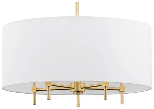 Argon 2132 - Csillár rúdon ABBANO 5xE14/7W/230V sárgaréz/fehér