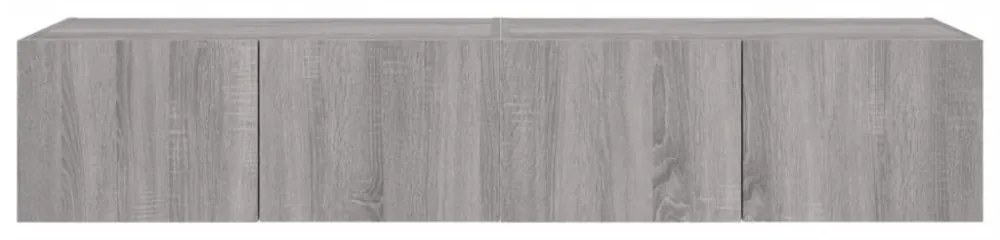 2 db szürke sonoma fali TV-szekrény LED-ekkel 80x35x31 cm