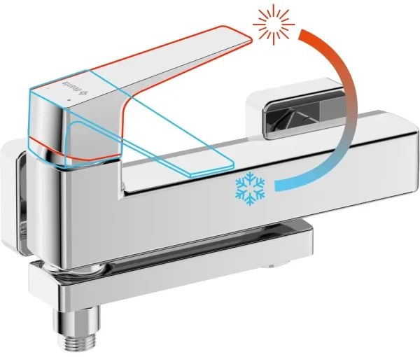 Deante BQL_012M - BLUR kihajtható kádcsaptelep, fényes króm