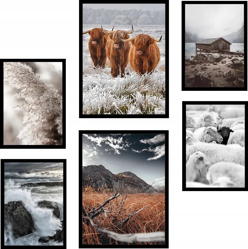 Extra Szett 6db-os Képek Poszterek keretben KP323