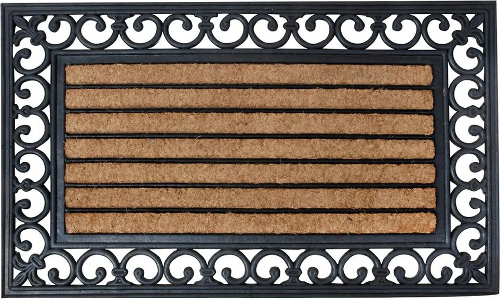 Lábtörlő téglalap alakú viktoriánus mintás gumi dekoratív bejárati