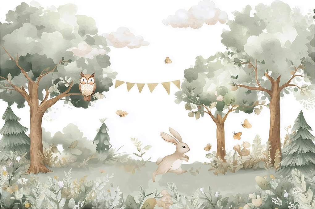 Gyerek Fotótapéta Erdő Állatok Nyúl A Gyerekszobába 300x210