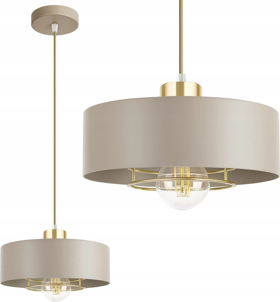 Függő mennyezeti lámpa E27 Bézs Arany Prémium csillár Ecru Gold 20cm