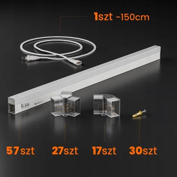 LED mennyezeti lámpatest LED/570W/85-265V 4000K 522x298 cm CRI 90 IP44 fehér