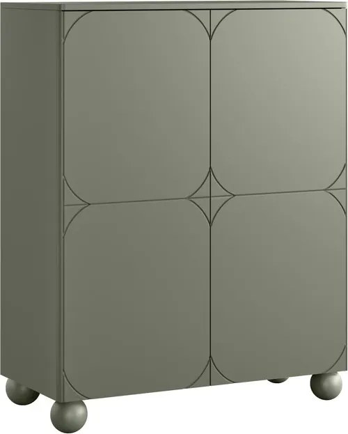 Sonatia II magas komód 120 cm, kétszárnyú, két rejtett fiókkal - olíva