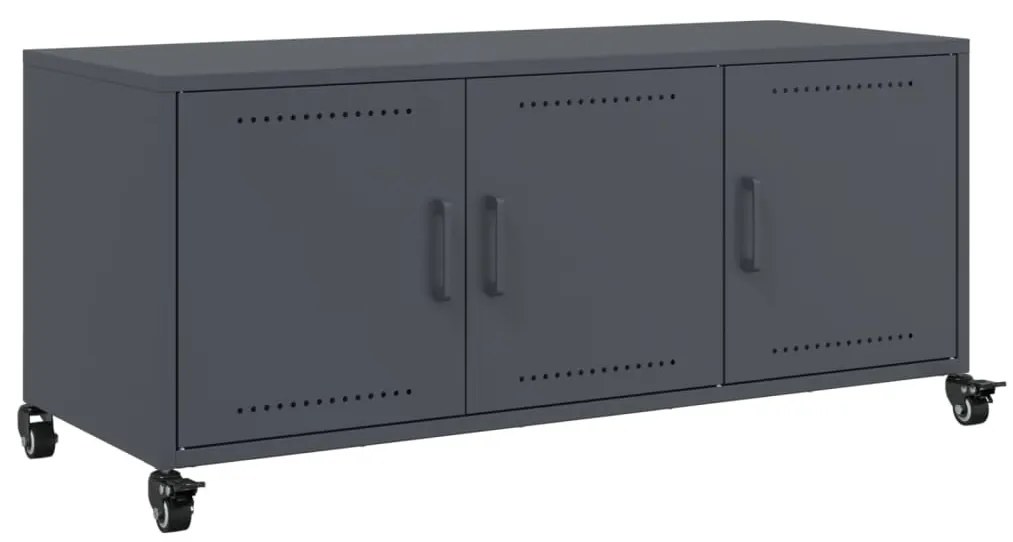 antracitszürke acél TV-szekrény 100,5 x 39 x 43,5 cm