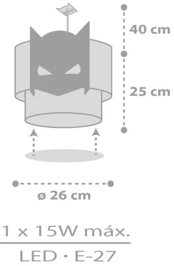 Dalber 61802 - Gyerek csillár DARK HERO 1xE27/15W/230V