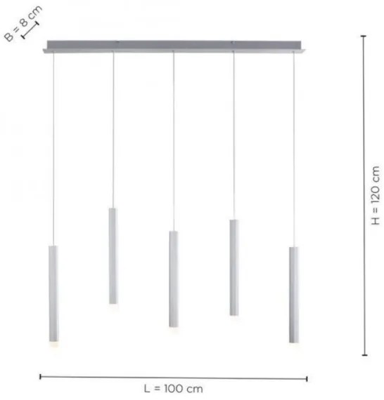 Leuchten Direkt 15205-95 - LED Csillár zsinóron BRUNO 5xLED/4,8W/230V