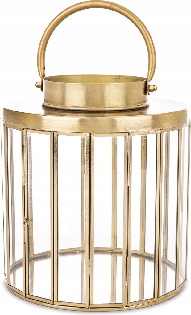 Lampion arany fém lámpa arany üveg dekoráció