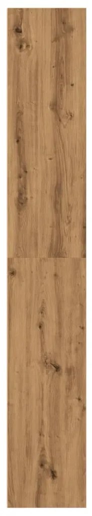 kézműves tölgy színű szerelt fa könyvespolc 60 x 30 x 189 cm