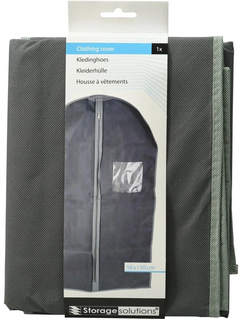 Tárolási megoldások Ruhazsák 58 x 130 cm, sötétszürke