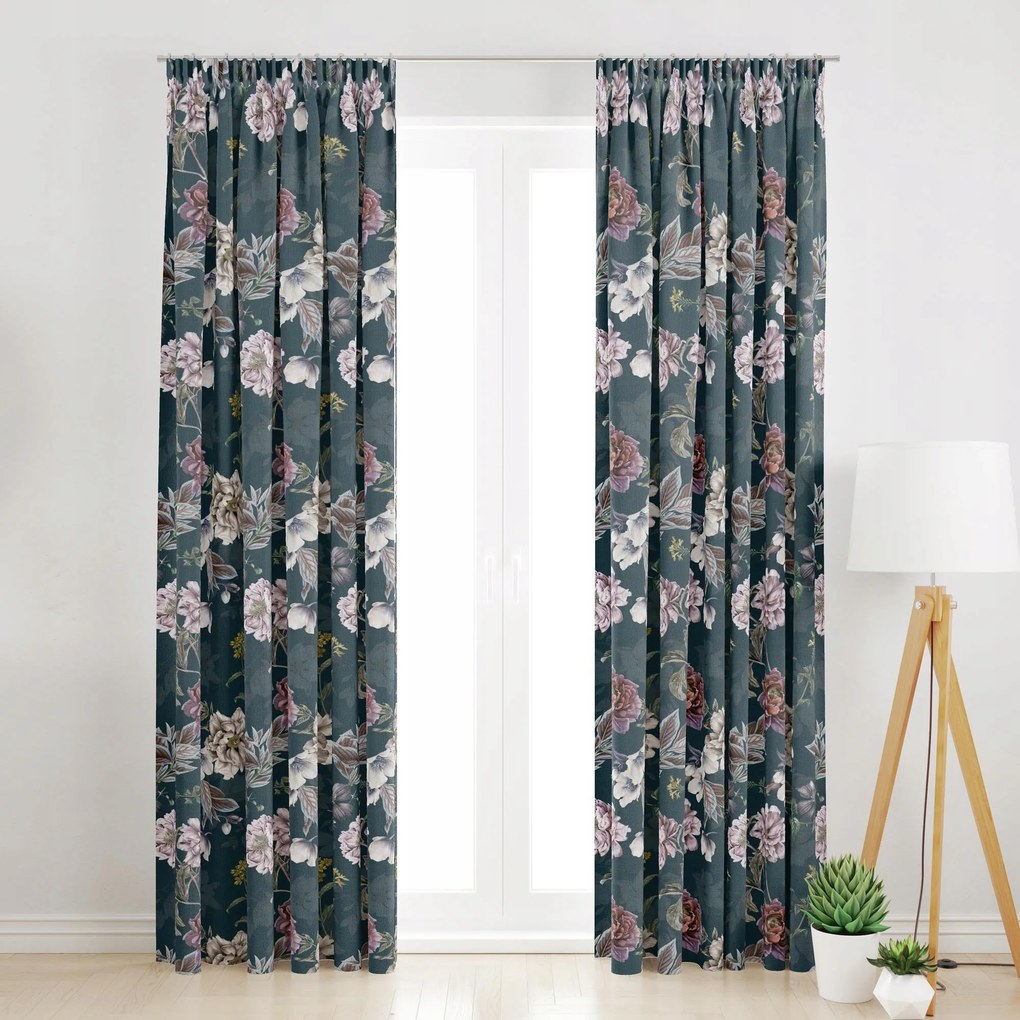 Szalagfüggöny Színes Virágok 145x220