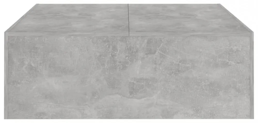 betonszürke szerelt fa dohányzóasztal 100 x 100 x 35 cm