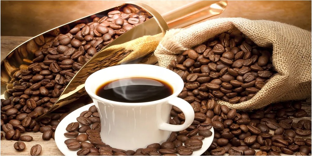 Konyhai panel Kávéscsésze 100x50 cm Ragasztó