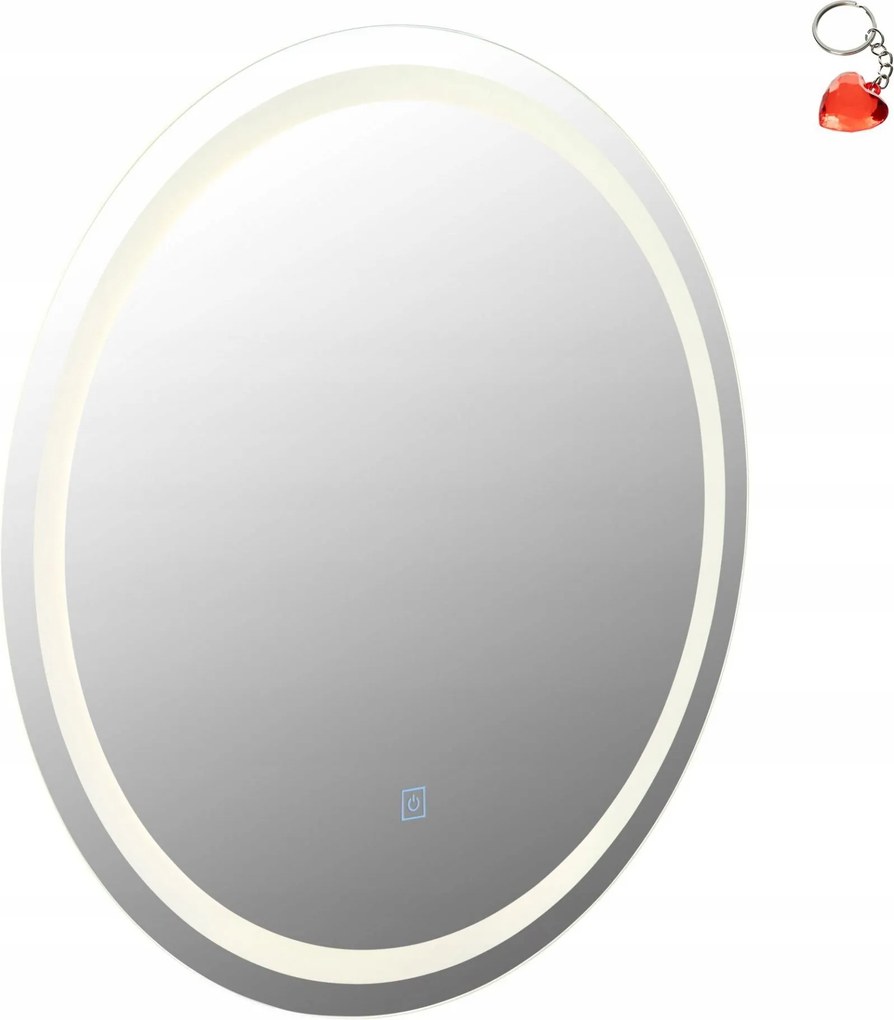 55cm-es kerek tükör 10W-os Led világítással és Rivas 84033 Globo kapcsolóval