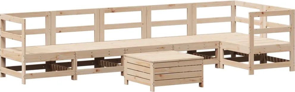 vidaXL 7 részes tömör fenyőfa kerti kanapészett