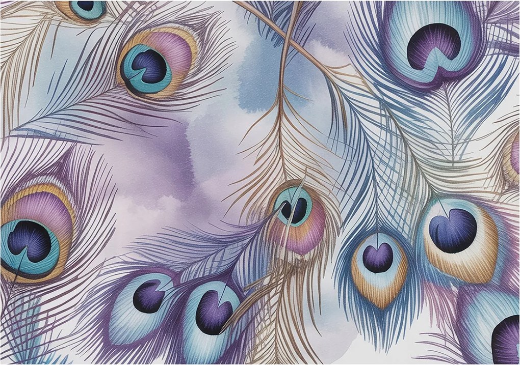 Flizelin fotótapéta Flizelin Design páva tollak 208x146 ragasztó