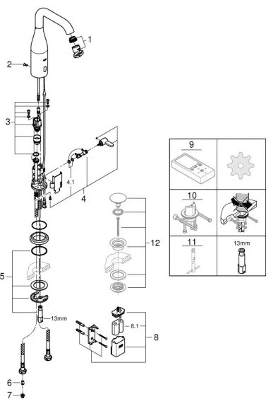 GROHE 36445000 - Infravörös elektronikus mosdócsaptelep ESSENCE E fényes króm