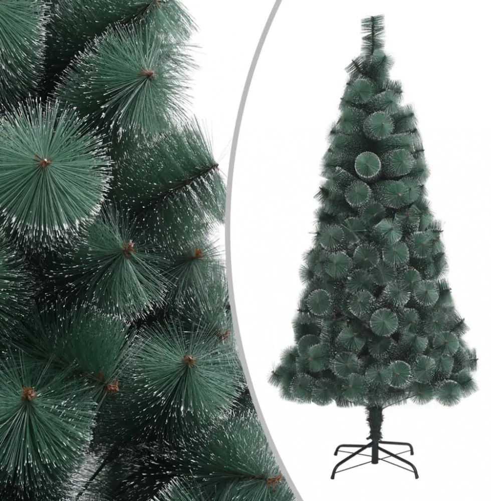 zöld PET műkarácsonyfa állvánnyal 210 cm