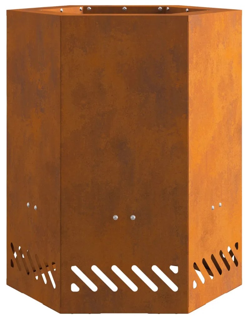 Füstmentes Tűzrakóhely Hatszögletű 38x38x51 cm Időjárásálló Acél