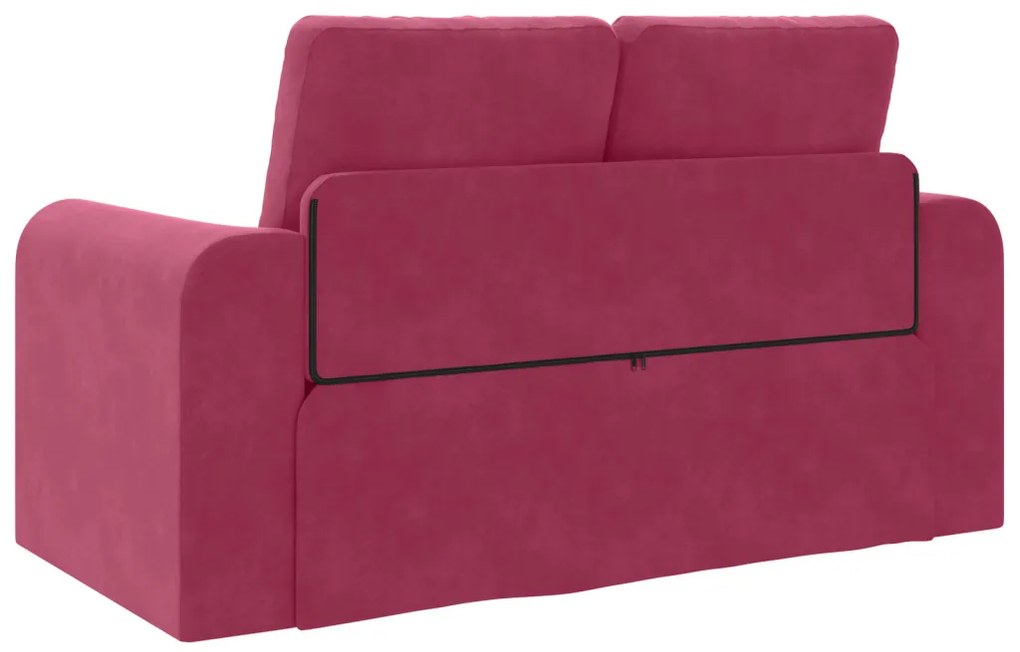 Floor Sofa Bed 2 az 1-ben Borvörös 148x71x83 cm Velúr