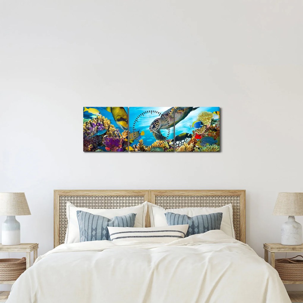 Egy korallzátony képe (órával) (90x30 cm)