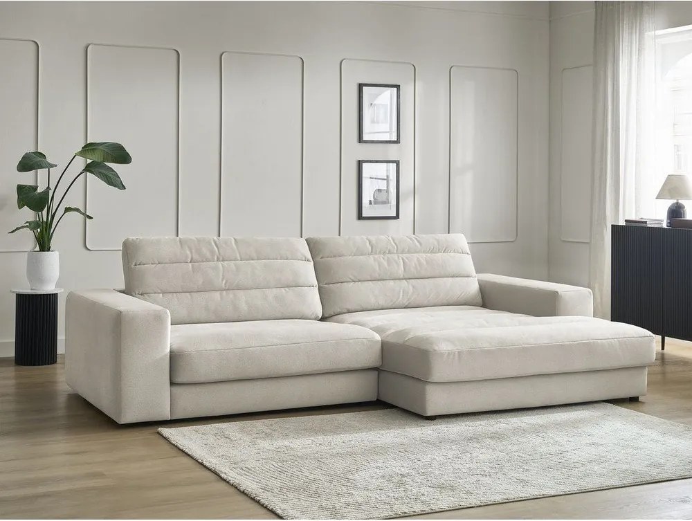 Bézs bársony sarokkanapé (jobb oldali-heverő résszel) Sierra – Bobochic Paris