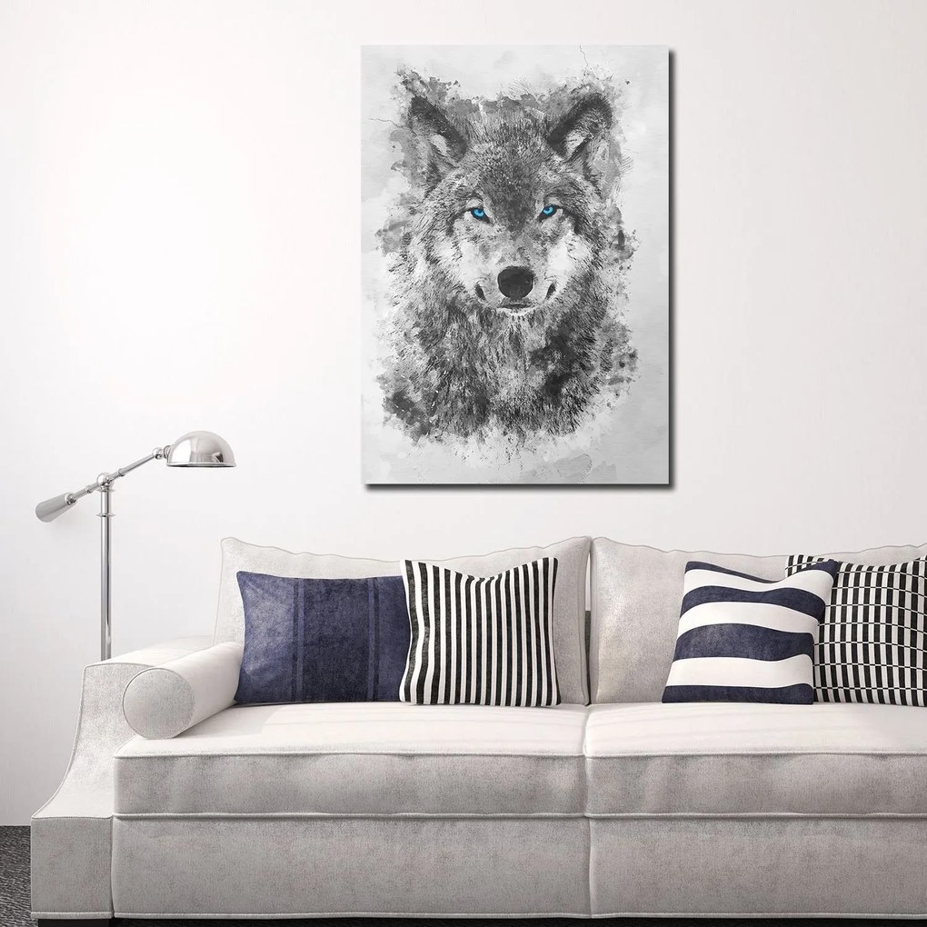 Gario Vászonkép Kék szemu farkas - SyanArt Méret: 70 x 100 cm