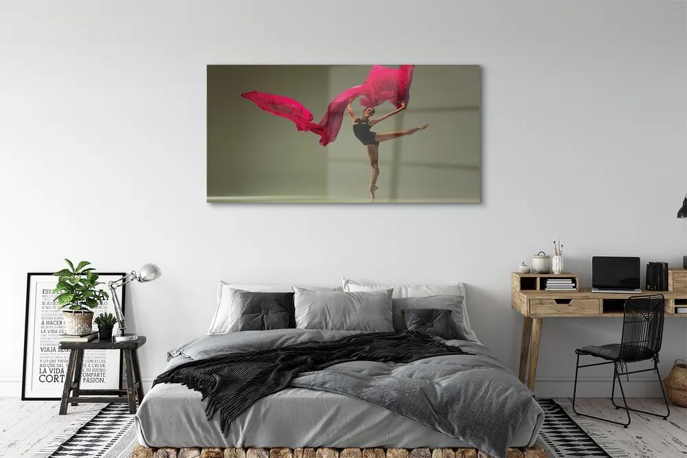 Üvegképek Balerina rózsaszín anyag 120x60cm