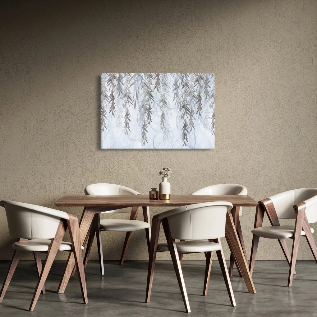 Kép - Fűzfa gallyak kék alapon (90x60 cm)