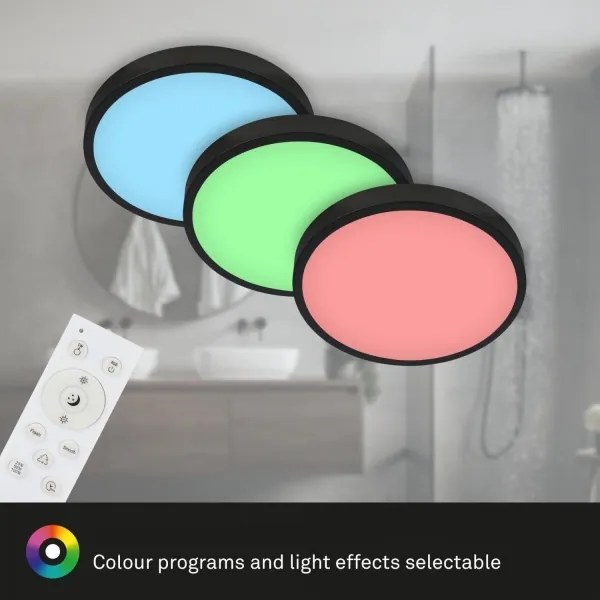 Briloner 3709-015 - LED RGBW Dimmelhető mennyezeti lámpa LED/22W/230V fekete + távirányító